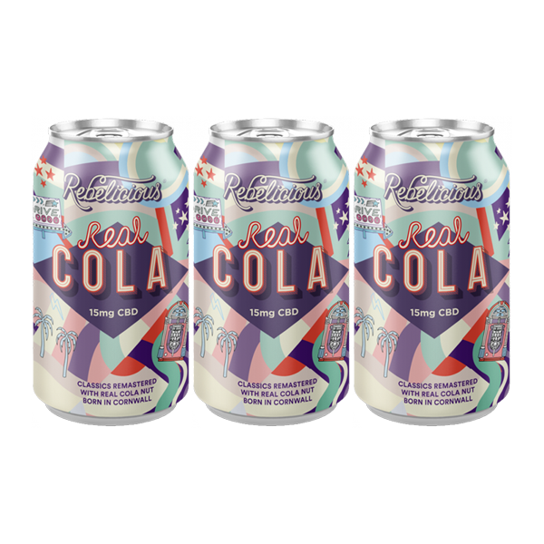 12 x Rebelicious 15mg CBD Real Cola Sparkling Soft Drink