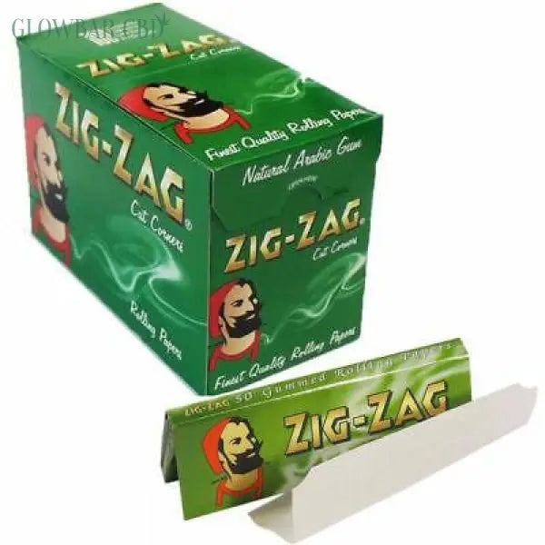 100 Zig-Zag Green Regular Size Rolling Papers - Smoking