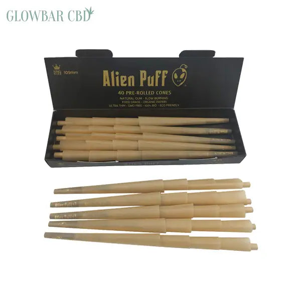 40 Alien Puff Black & Gold King Size Pre-Rolled 109mm Cones