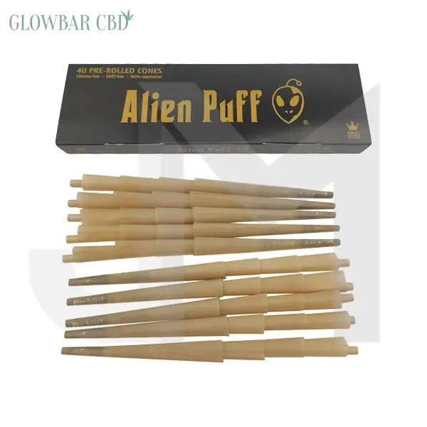 40 Alien Puff Black &amp; Gold King Size Pre-Rolled 84mm Cones