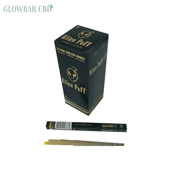 75 Alien Puff Black &amp; Gold King Size Pre-Rolled Cones