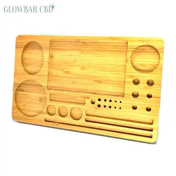 Extra Large Wooden Rolling Tray with Compartments