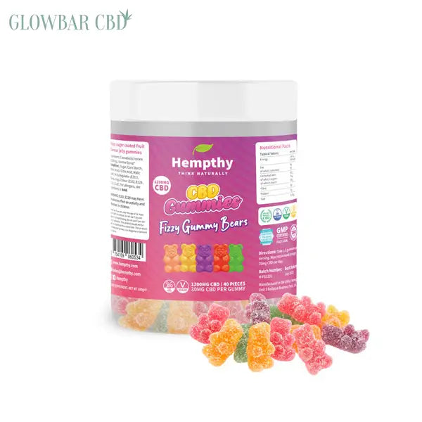 Hempthy 1200mg CBD Fizzy Gummy Bears - 40 pieces Products