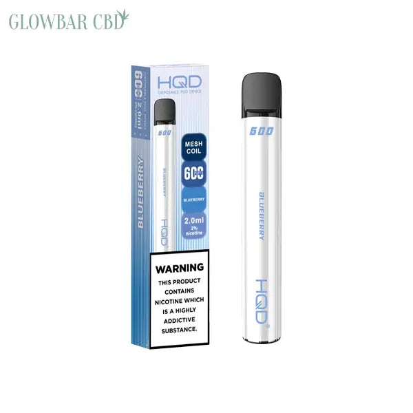 20mg HQD 600 Disposable Vape Device 600 Puffs - Blueberry