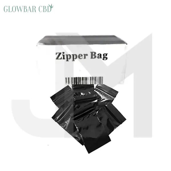 5 x Zipper Branded 30mm x 30mm Black Bags - Smoking Products
