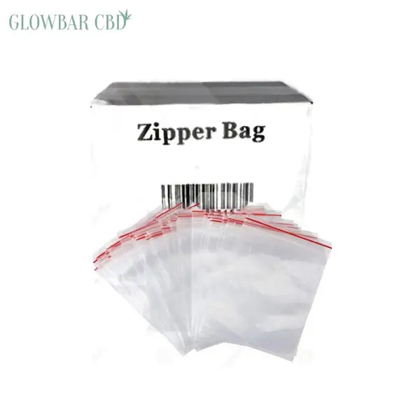 5 x Zipper Branded 80mm x 80mm Clear Baggies - Smoking