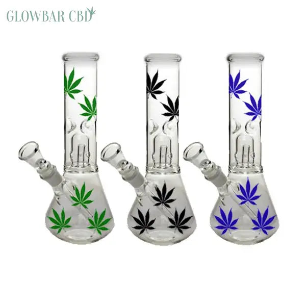 12’’ Large Leaf Designed Glass Bong - GB-85 - Smoking