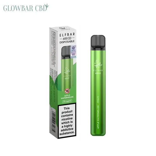 20mg ELF Bar 600 V2 Disposable Vaping Device 600 Puffs