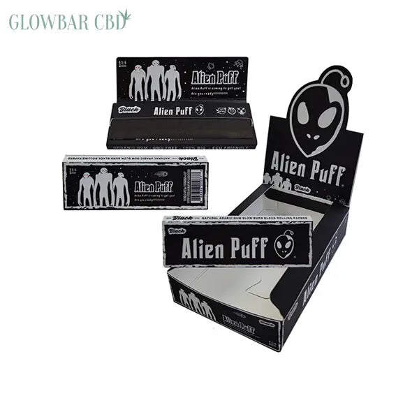 Alien Puff 1 1/4 Size Black Rolling Papers 25 Booklets