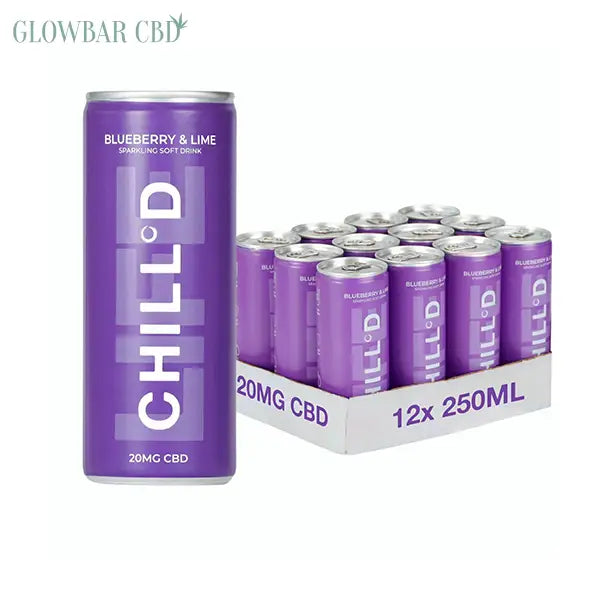 12 x CHILL°D 20mg CBD Sparkling 250ml Blueberry &amp; Lime