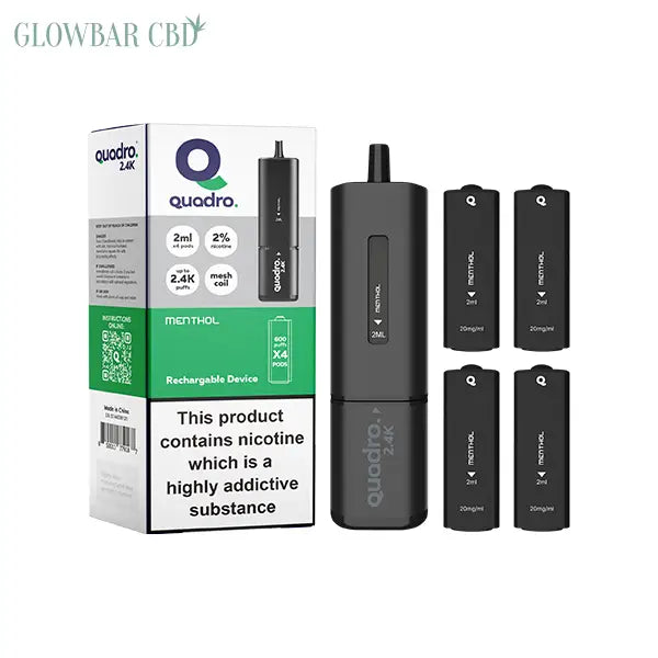 20mg Quadro 2.4K Pod Vape Kit Black Series 2400 Puffs