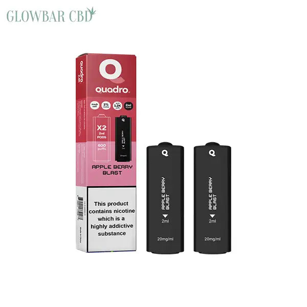 20mg Quadro 2.4k Replacement Pods - 2ml - Apple Berry Blast