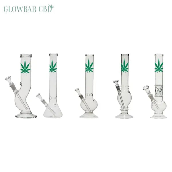 12’’ Small Leaf Glass Bong Mix Designs - GB-37