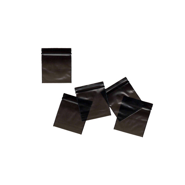 5 x Zipper Branded 30mm x 30mm Black Bags - Smoking Products