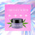 CBD face scrub product with cannabis leaf imagery on pink background.