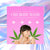 Pink advertisement for CBD body wash featuring cannabis leaf imagery and a person showering.