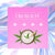 Pink square advertisement for CBD beauty products featuring cannabis leaf imagery.