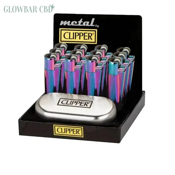 12 Clipper Metal Large Classic Finishes Lighters Icy