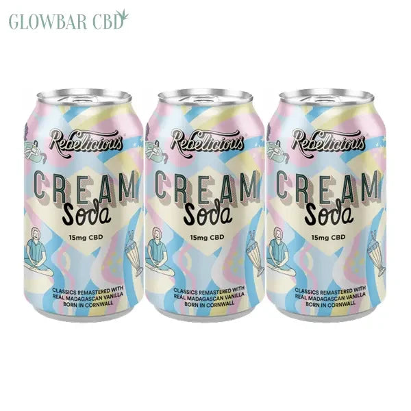 12 x Rebelicious 15mg CBD Cream Soda Sparkling Soft Drink