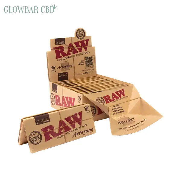 15 Raw Classic Artesano King Size Slim Rolling Papers + Tray
