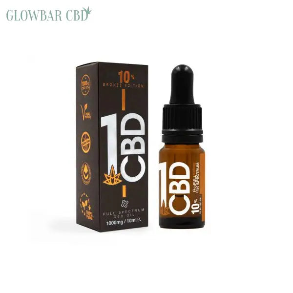 1CBD 10% Pure Hemp 1000mg CBD Oil Bronze Edition 10ml - CBD