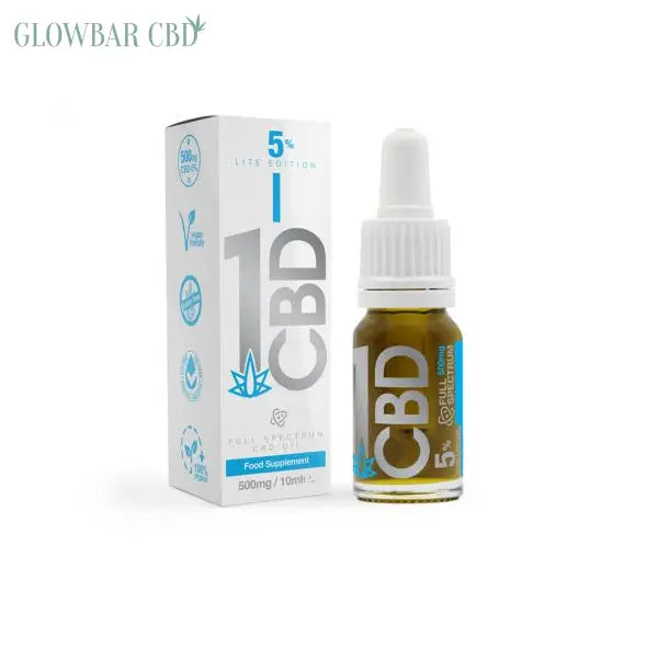 1CBD 5% Pure Hemp 500mg CBD Oil Lite Edition 10ml - CBD