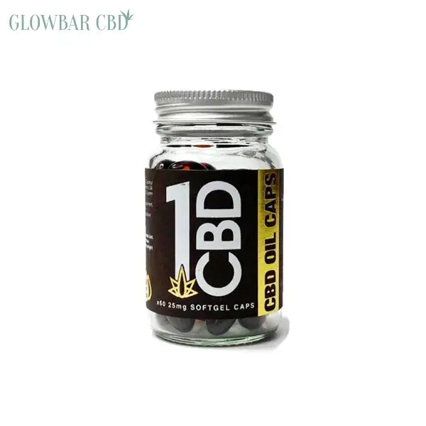1CBD Soft Gel Capsules 25mg CBD 60 Capsules - CBD Products