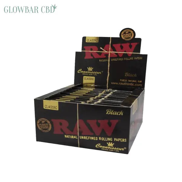 24 Raw Black Classic King Size Slim Connoisseur Rolling