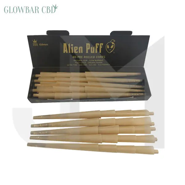 40 Alien Puff Black & Gold King Size Pre-Rolled 84mm Cones
