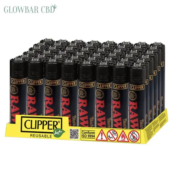 48 Clipper RAW Printed Refillable Lighters - Smoking