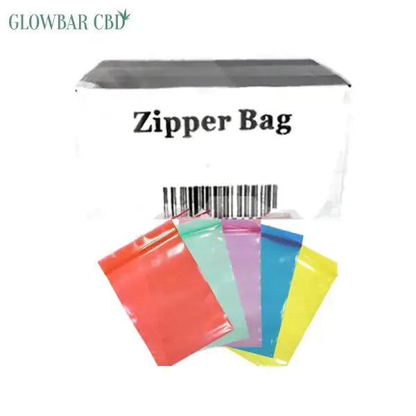 5 x Zipper Branded 40mm x 40mm Yellow Bags - Smoking