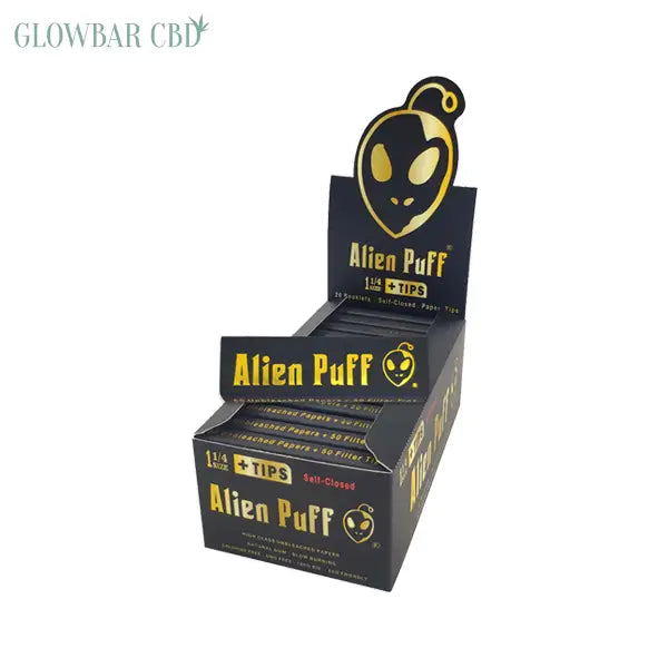 50 Alien Puff Black &amp; Gold 1 1/4 Size Unbleached Brown
