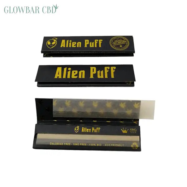 50 Alien Puff Black & Gold King Size Unbleached Brown