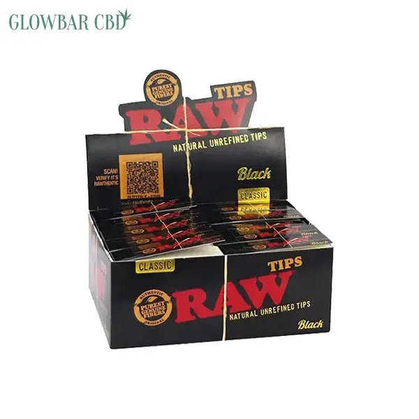50 Raw Black Standard Classic Tips - Smoking Products