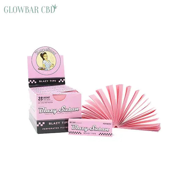 50 Blazy Susan Pink Rolling Tips - Smoking Products