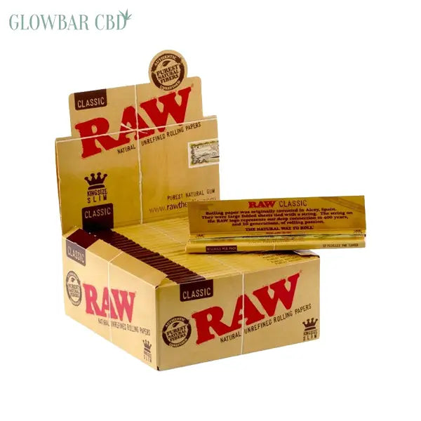50 Raw Classic King Size Slim Rolling Papers - Smoking
