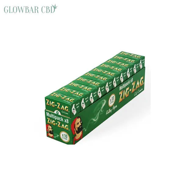 8 Booklet Zig - Zag Green Regular Rolling Papers - Pack