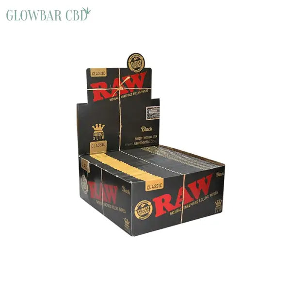 Raw Classic King Size Slim Black Rolling Papers - Smoking