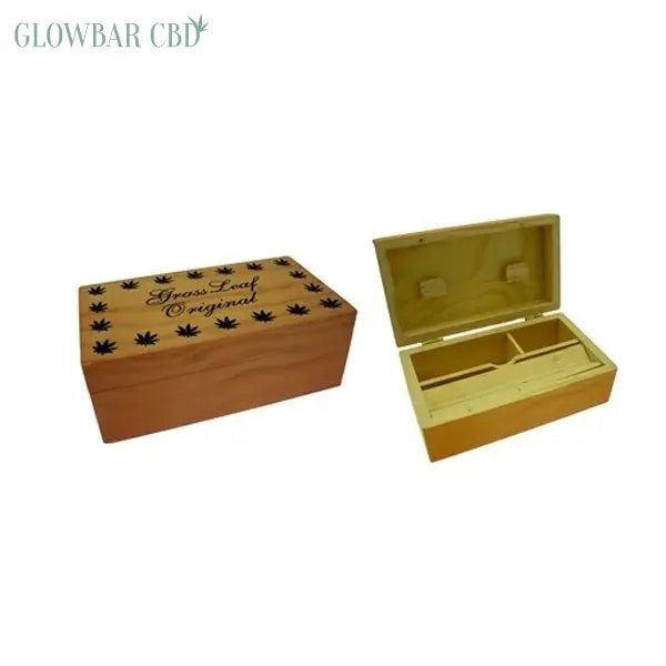 Grass Leaf Original Medium Wooden Storage Box - Smoking