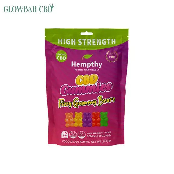 Hempthy 1000mg CBD Fizzy Gummy Bears Gummies - 50 Pieces