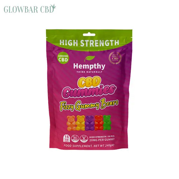 Hempthy 1000mg CBD Fizzy Gummy Bears Gummies - 50 Pieces