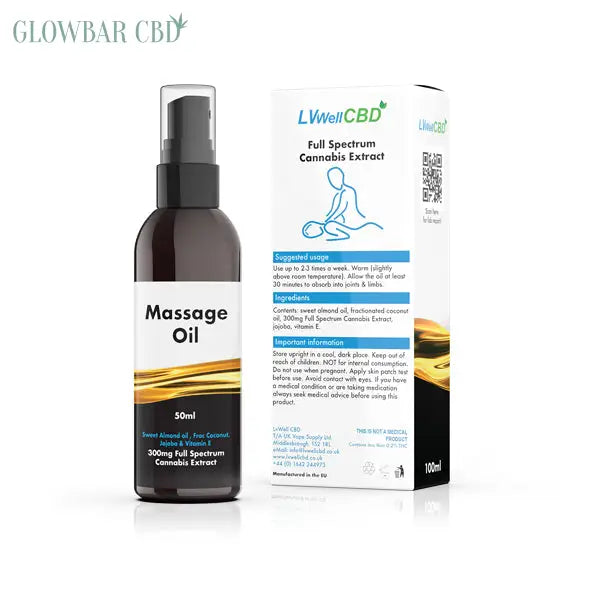 LVWell CBD 300mg 100ml Massage Oil - CBD Products
