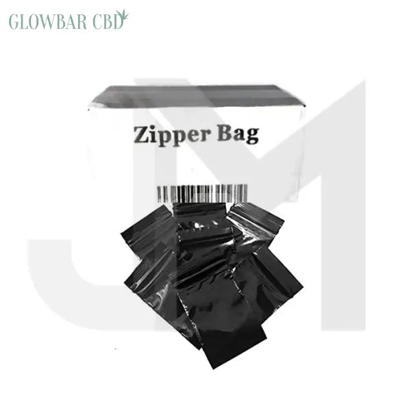 Zipper Branded 50mm x 50mm Black Baggies - Smoking Products